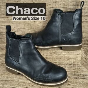 Chaco Women's Black Leather Ankle Boots